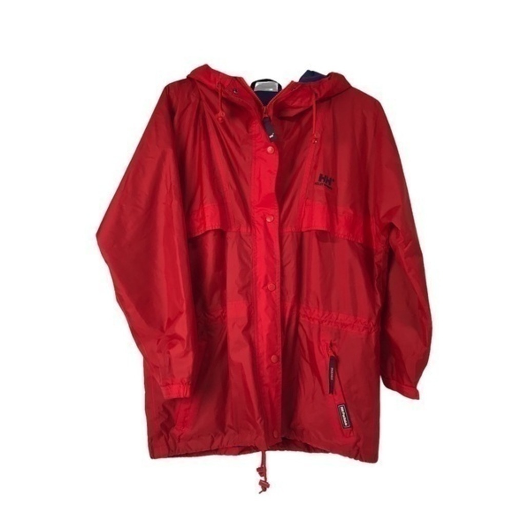 Vintage Helly Hanson Red Rain Jacket mesh lining full zip size Large